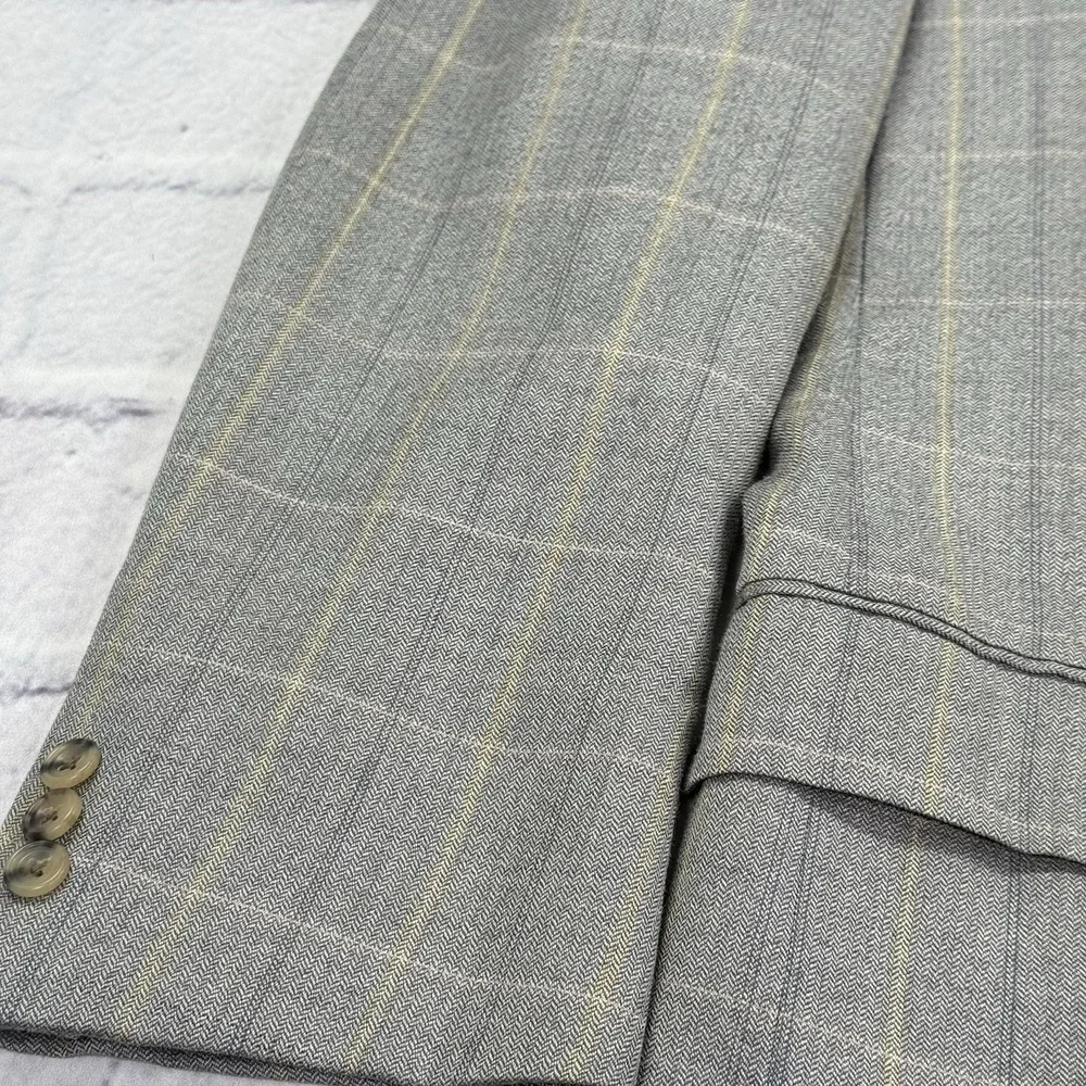 VTG‎ HICKEY FREEMAN Mens Sport Coat Blazer Jacket Size 44L Morgan Check Wool USA